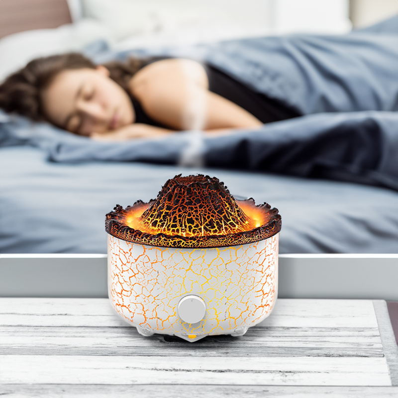 Lava surface flame humidifier