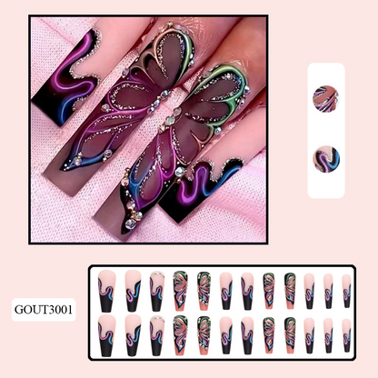 Colorful butterfly Press On Nails